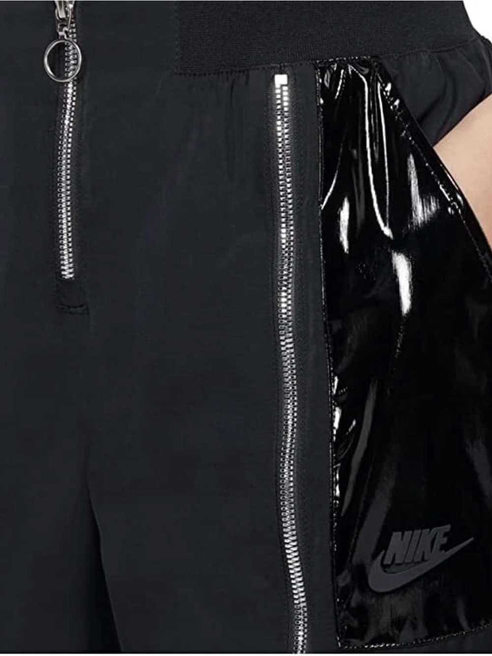 Nike Black Jogger Sweatpants with Silver Zippers - Picture 3 of 10